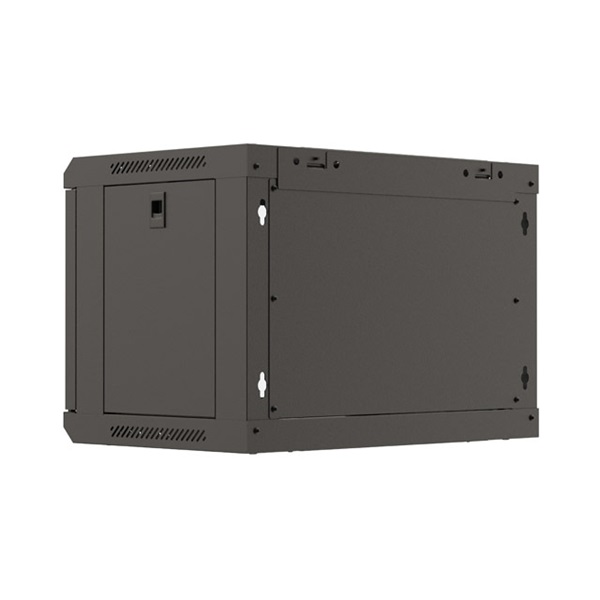 Lanberg WF03-5306-10B 19" 6U SZÉL:540mm MÉLY:350mm MAG:370mm lapraszerelt üvegajtós fekete fali rack szekrény - Image 4