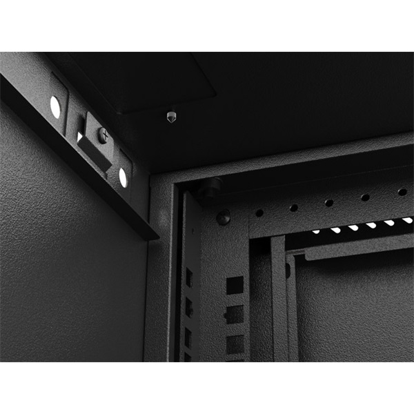 Lanberg WF03-5306-10B 19" 6U SZÉL:540mm MÉLY:350mm MAG:370mm lapraszerelt üvegajtós fekete fali rack szekrény - Image 7