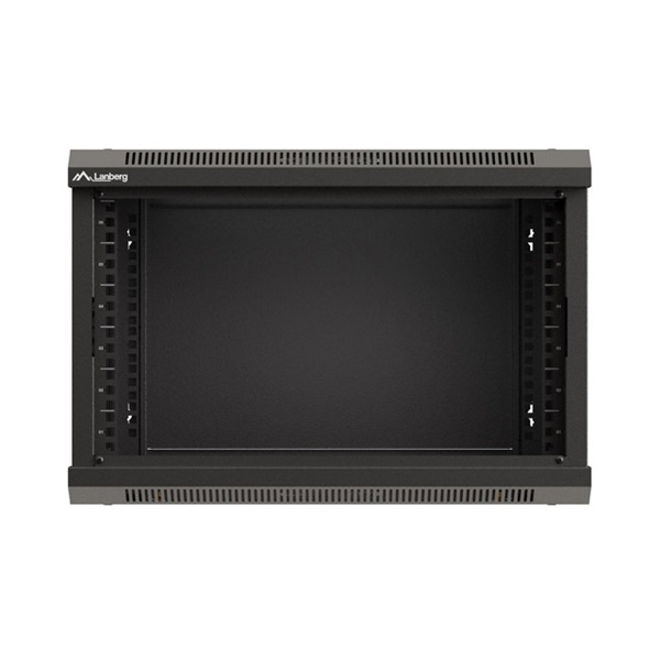Lanberg WF03-5306-10B 19" 6U SZÉL:540mm MÉLY:350mm MAG:370mm lapraszerelt üvegajtós fekete fali rack szekrény - Image 8