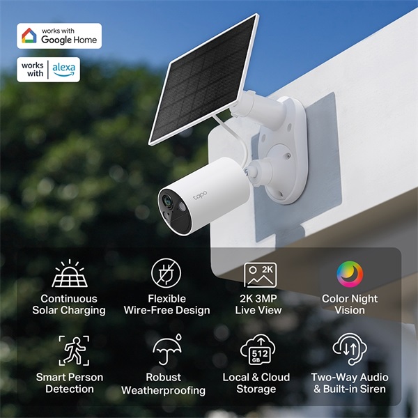 TP-Link Tapo C410 KIT 2K 3MP IP65 kültéri Napelemes biztonsági Wi-Fi kamera szett - Image 7