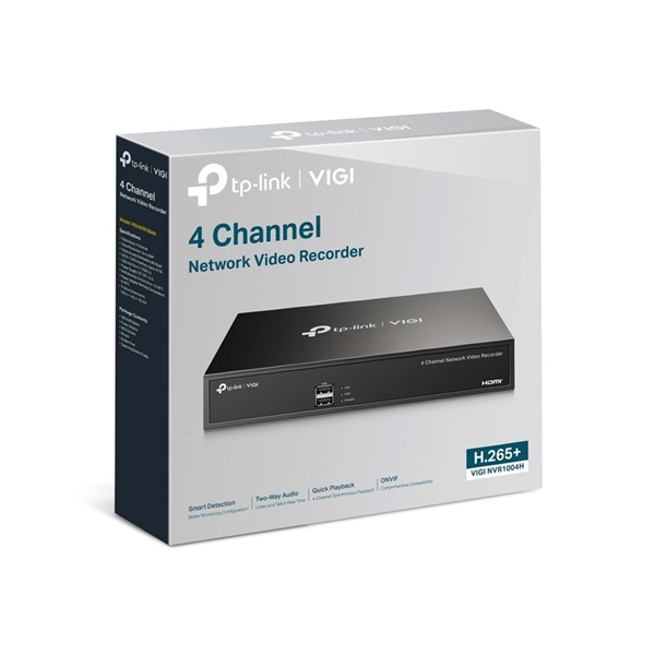 TP-Link VIGI NVR1004H /4 csatorna/H265+/80Mbps rögzítés/1x SATA/hálózati rögzítő (NVR) - Image 4