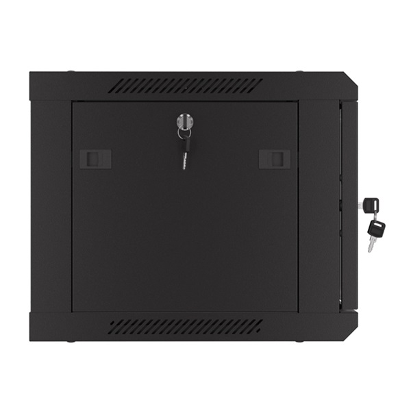 Lanberg WF01-6406-23B 19" 6U SZÉL:600mm MÉLY:450mm MAG:379mm lapraszerelt perforált ajtós fekete fali rack szekrény - Image 3