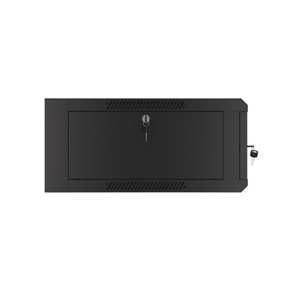 Lanberg WFFA-5604-10B 19" 4U SZÉL:570mm MÉLY:600mm MAG:277mm lapraszerelt üvegajtós fekete fali rack szekrény - Image 6