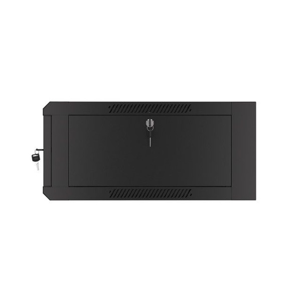 Lanberg WFFA-5604-10B 19" 4U SZÉL:570mm MÉLY:600mm MAG:277mm lapraszerelt üvegajtós fekete fali rack szekrény - Image 7