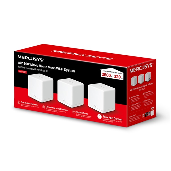 Mercusys Halo H30G(3-pack) AC1300 fehér otthoni Mesh Wi-Fi rendszer (3db) R - Image 9