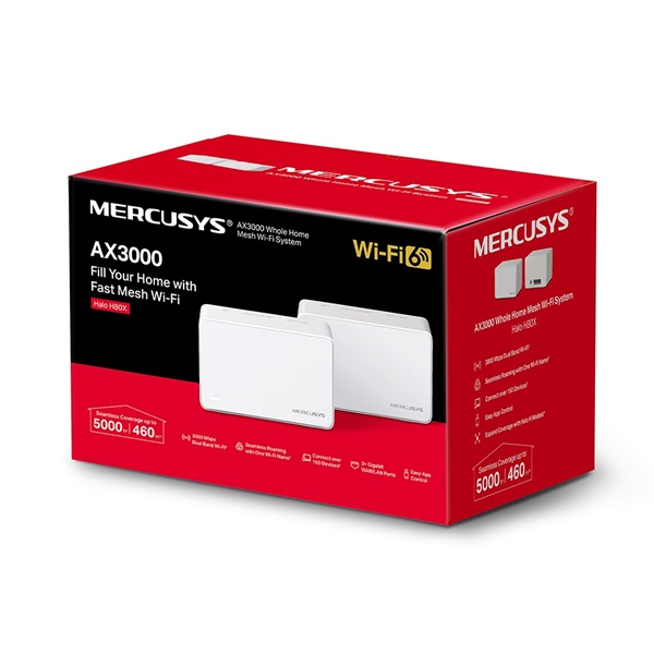 Mercusys Halo H80X(2-pack) AX3000 fehér otthoni Mesh Wi-Fi 6 rendszer (2db) R - Image 8