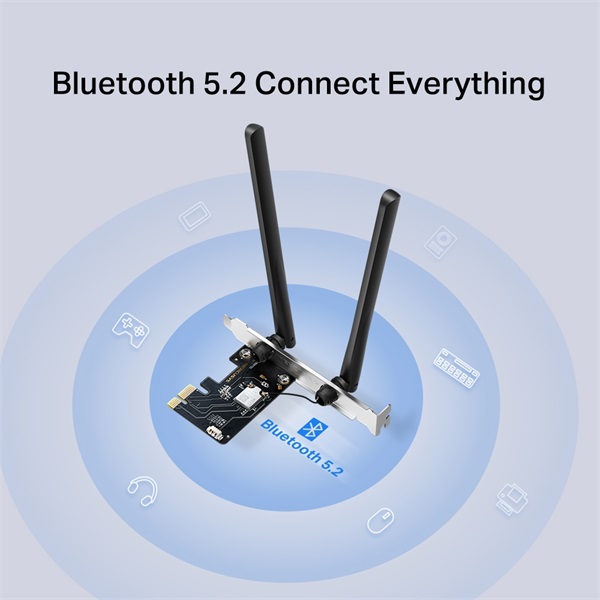 Mercusys MA86XE AXE5400 Wi-Fi 6E Bluetooth 5.2 PCIe fekete adapter R - Image 4