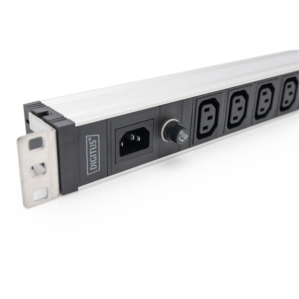 DIGITUS DN-95429 19" 1U PDU 230V 10A 9xIEC C13 aljzat IEC C14 csatlakozó 2M elosztósor - Image 3