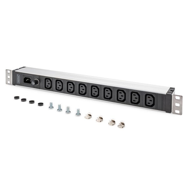 DIGITUS DN-95429 19" 1U PDU 230V 10A 9xIEC C13 aljzat IEC C14 csatlakozó 2M elosztósor - Image 5