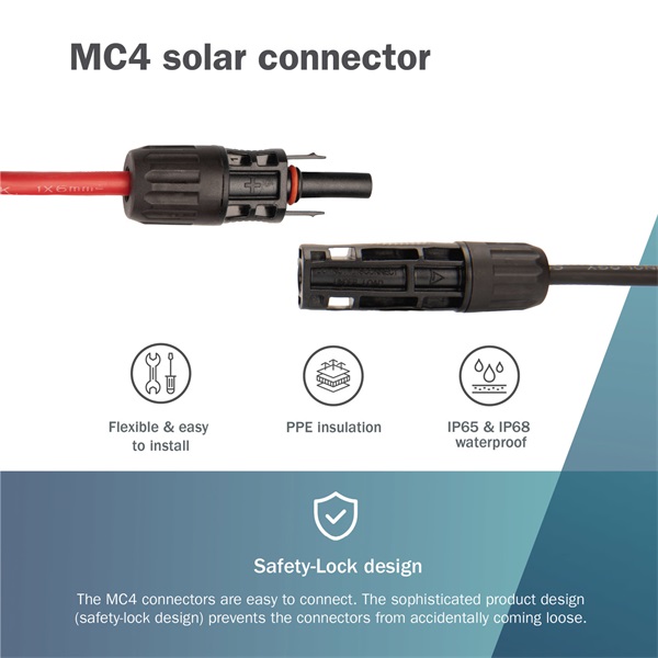 DIGITUS Solar 4mm 1500V DC XLPO napelemes kültéri kábelhosszabbító MC4 csatlakozóval 5m - Image 7