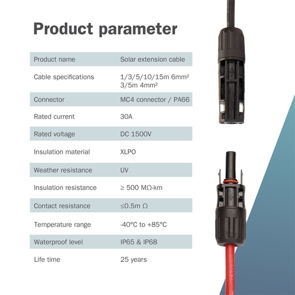 DIGITUS Solar 4mm 1500V DC XLPO napelemes kültéri kábelhosszabbító MC4 csatlakozóval 5m - Image 5