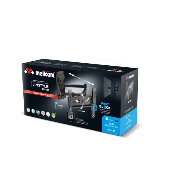 Meliconi SlimStyle Plus 200SDR Fast Block 26"- 45" fali TV konzol - Image 8