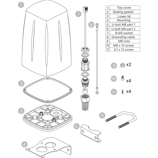 Teltonika PR1ICA70 kültéri IP67 4,5dBi 5G LTE Wi-Fi/GPS Omni antenna Teltonika RUTX50 routerhez - Image 5
