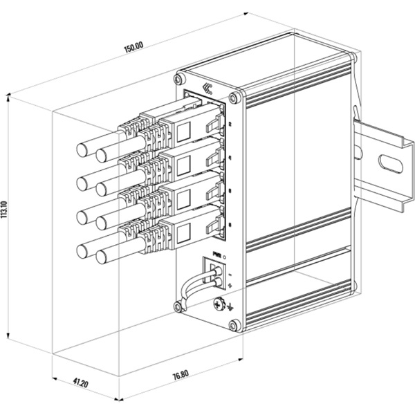 Teltonika TSW030 8x 10/100Mpbs FE LAN port nem menedzselhető DIN sínre szerelhető ipari switch - Image 8