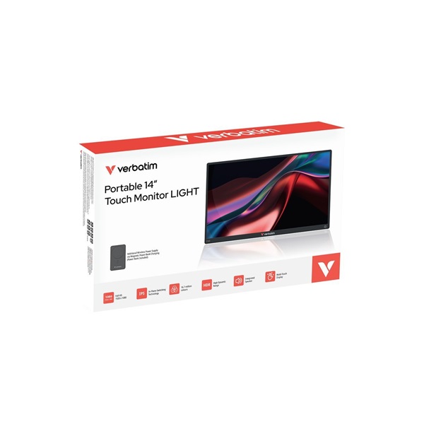 Verbatim 32088 hordozható 14" érintő kijelzős Full HD monitor + 5000mAh powerbank - Image 4