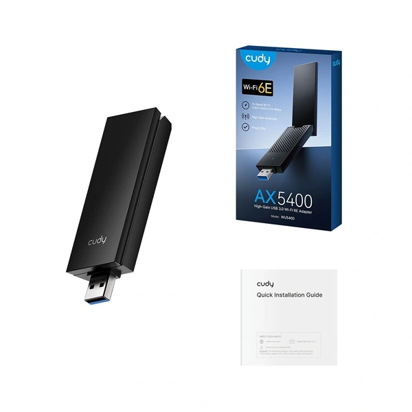 CUDY WU5400 háromsávos AX5400 WIFI 6/6E, USB 3.0, Hálózat Adapter - Image 5