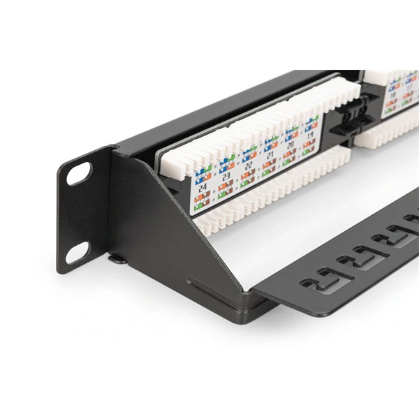DIGITUS DN-91624U-CR 19" 1U 24port Cat.6 kompakt fekete árnyékolatlan Patch Panel - Image 4