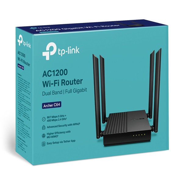 TP-Link Archer A64 AC1200 fekete vezeték nélküli MU-MIMO Wi-Fi router - Image 7