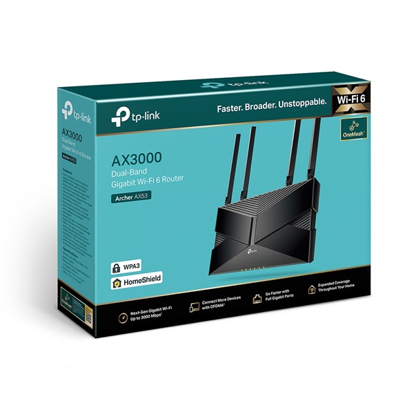 TP-Link Archer AX53 AX3000 fekete kétsávos Gigabit Wi-Fi 6 router - Image 5