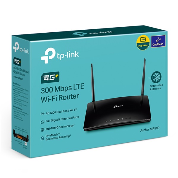TP-Link Archer MR500 4G+ Cat6 AC1200 fekete vezeték nélküli kétsávos Gigabit router - Image 8