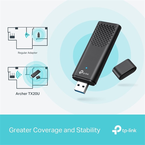 TP-Link Archer TX20U AX1800 kétsávos vezeték nélküli Wi-Fi 6 fekete USB adapter - Image 5
