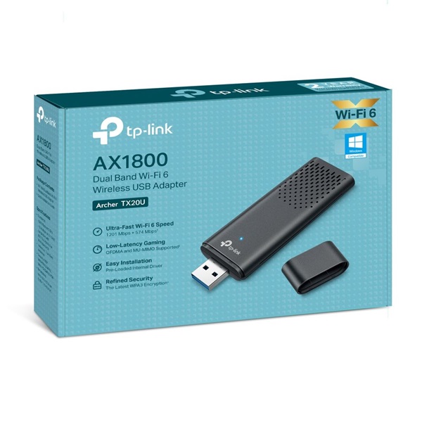TP-Link Archer TX20U AX1800 kétsávos vezeték nélküli Wi-Fi 6 fekete USB adapter - Image 7